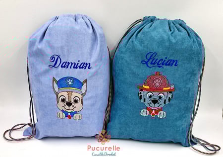 Săculeț roz personalizat pentru grădiniță "Marshall" [1]