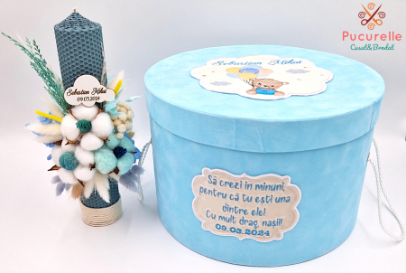 Trusou de botez personalizat "Ursuleț cu baloane" [1]