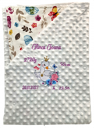 Trusou botez personalizat - 11 piese "Lebada gingașă" - lila [2]