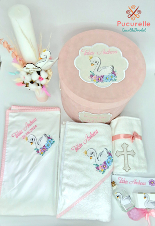 Trusou botez personalizat - 9 piese "Lebăda" [1]