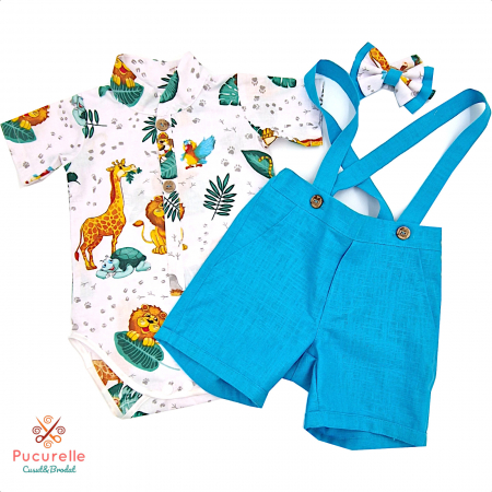 Set botez băieței Safari - Blue aqua nature [1]