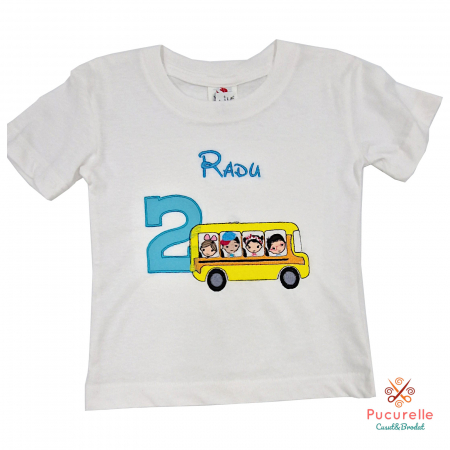 Tricou Aniversar Cifră - Tricou aniversar doi ani "Autobuz"