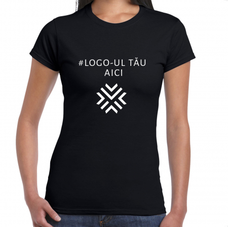 Tricou Personalizat - Tricou negru damă personalizat cu #Logo sau #Text