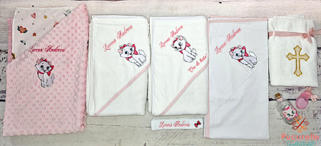 Trusou personalizat botez - 9 piese  "Pisica Marie" [1]