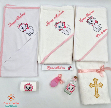 Trusou personalizat botez - 9 piese  "Pisica Marie" [3]