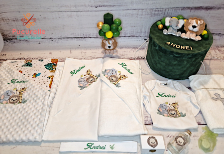 Trusou botez personalizat - 11 piese "Bubble Safari" [2]