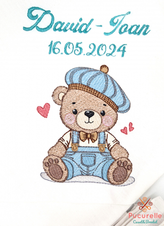 Trusou botez personalizat - 10 piese "Ursuleț cu bască" [2]