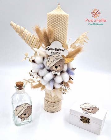 Trusou personalizat botez - 10 piese "Ursulet bej" [1]