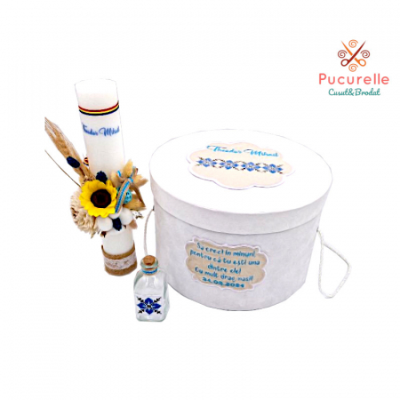 Trusou Botez - Trusou botez personalizat - 10 piese "Tradițional Albastru"