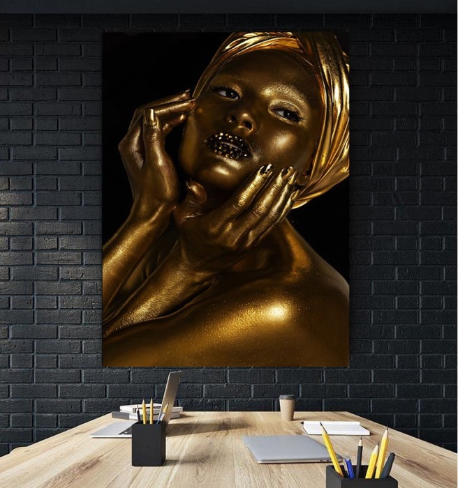 Tablou canvas Brown Gold Girl [2]