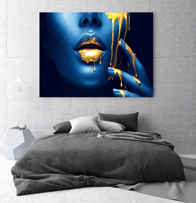 Tablou canvas Gold Digger Blue [2]