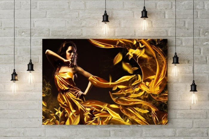 Tablou canvas Gold Dress Girl [2]