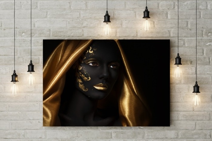 Tablou canvas Golden Scarf Girl [2]