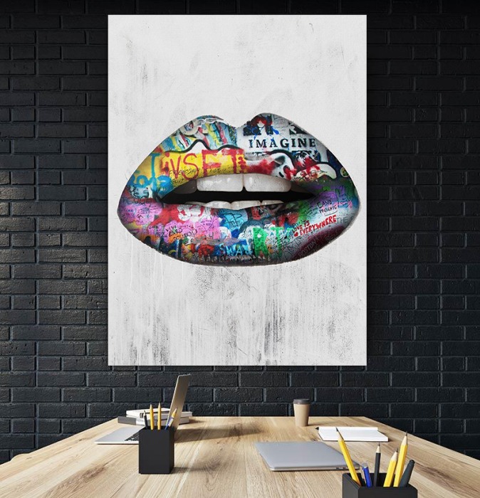 Tablou canvas Graffiti Lips [3]