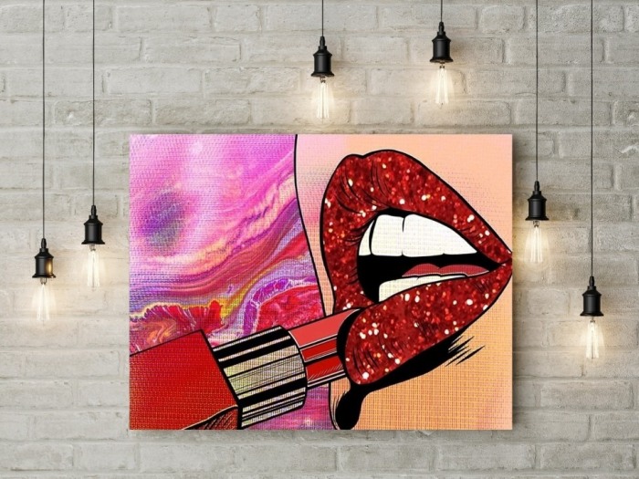 Tablou canvas Lipstic Lips Light [2]