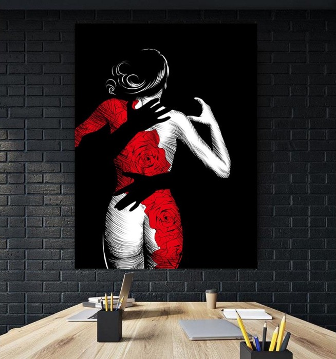 Tablou canvas Women With Red Dress [2]