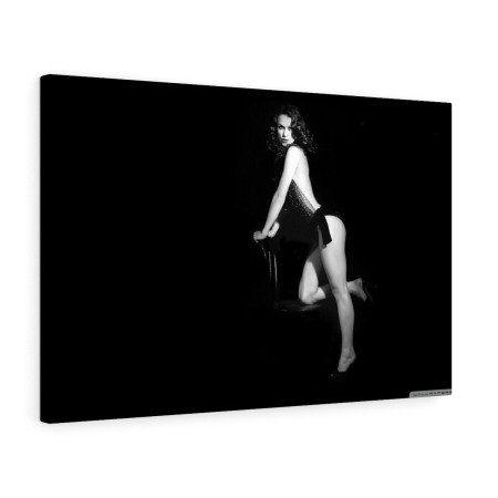 Tablou canvas Black and White Retro Girl Tablouri Moderne - Tablou canvas Black and White Retro Girl