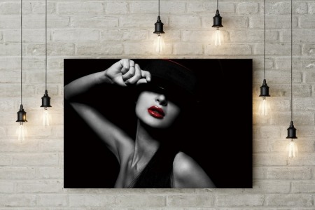 Tablou canvas Black Hat Girl [0]