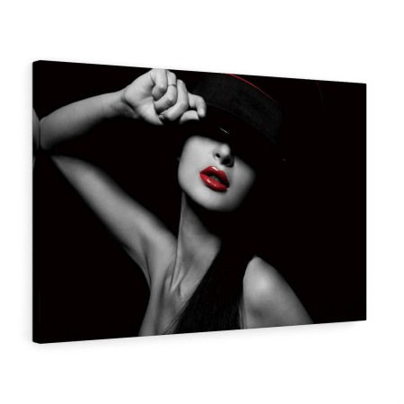 Tablou canvas Black Hat Girl Tablouri Moderne - Tablou canvas Black Hat Girl