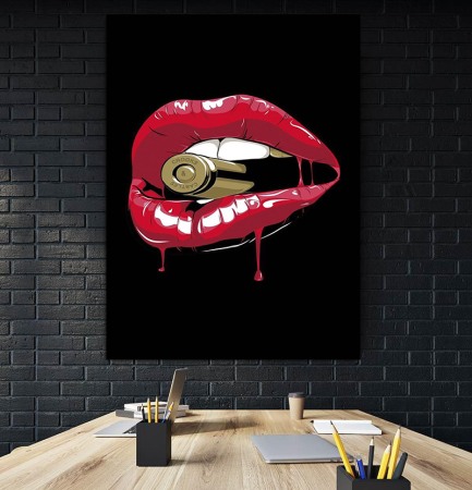 Tablou canvas Bulllet Lips [0]