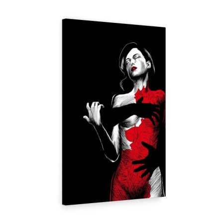 Tablou canvas Girl Black and Red Tablouri Moderne - Tablou canvas Girl Black and Red