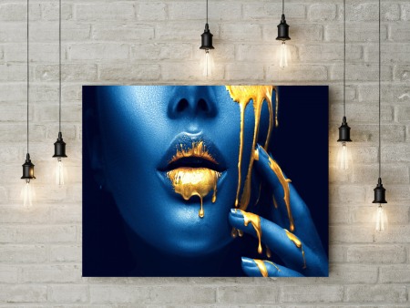 Tablou canvas Gold Digger Blue [2]
