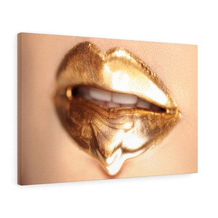 Tablou canvas Gold Lips Tablouri Canvas - Tablou canvas Gold Lips