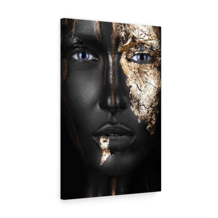 Tablou Canvas Golden Girl Blue Eyes Tablouri Black & Gold - Tablou Canvas Golden Girl Blue Eyes