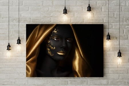 Tablou canvas Golden Scarf Girl [1]