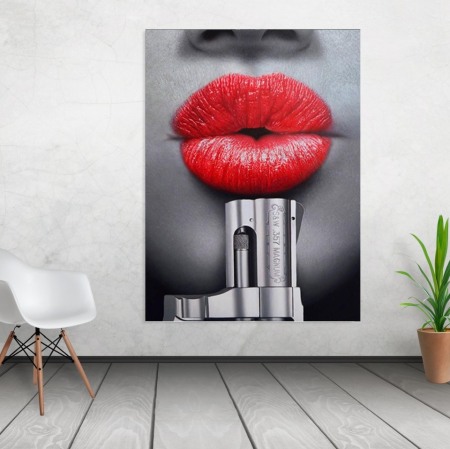 Tablou canvas Gun Lips [0]