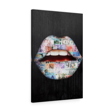 Tablou canvas International Money Lips Tablouri Motivationale - Tablou canvas International Money Lips