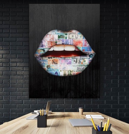 Tablou canvas International Money Lips [2]