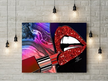 Tablou canvas Lipstic Lips Dark [0]