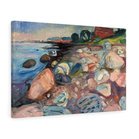 Tablouri Celebre - Tablou canvas Shore With Red House Edvard Munch