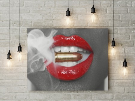 Tablou canvas Smoking Bullet Lips [0]