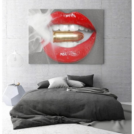 Tablou canvas Smoking Bullet Lips [2]