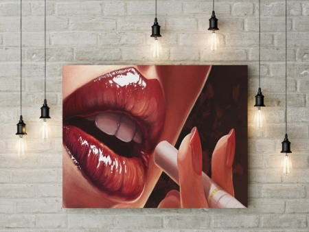 Tablou canvas Smoking Lips [0]