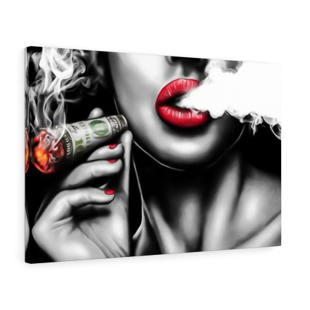 Tablou canvas Smoking Money Lips Tablouri Canvas - Tablou canvas Smoking Money Lips