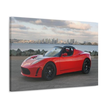 Tablou Canvas Tesla Roadster Tablouri Masini - Tablou Canvas Tesla Roadster