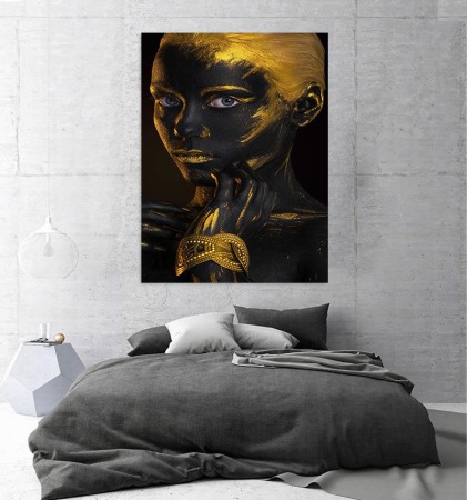 Tablou canvas Tribal Girl Gold [1]