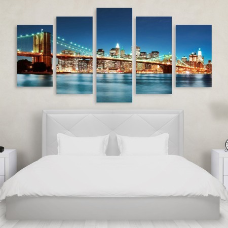 Tablou Multicanvas 5 Piese Brooklyn Bridge Tablouri Multicanvas - Tablou Multicanvas 5 Piese Brooklyn Bridge