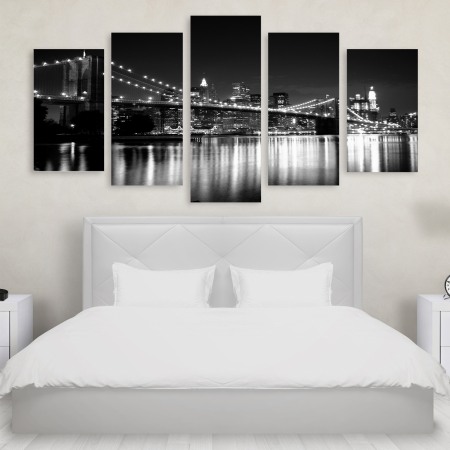 Tablou Multicanvas 5 Piese Brooklyn Bridge Tablouri Multicanvas - Tablou Multicanvas 5 Piese Brooklyn Bridge