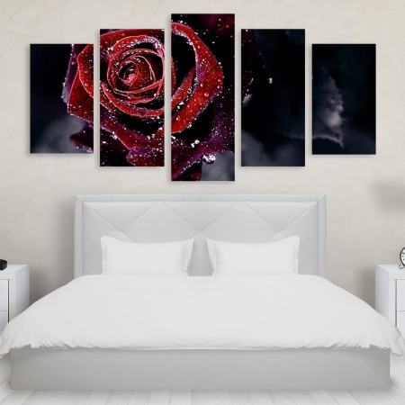 Tablou Multicanvas 5 Piese Water Rose Tablouri Multicanvas - Tablou Multicanvas 5 Piese Water Rose