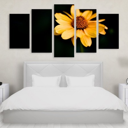 Tablou Multicanvas 5 Yellow Flower Tablouri Multicanvas - Tablou Multicanvas 5 Yellow Flower