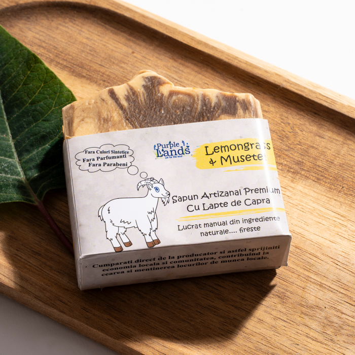 Săpun Artizanal Natural cu Lapte de Capră, Lemongrass și Mușețel [2]