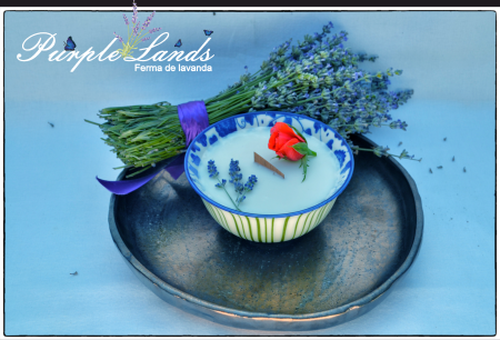 Lumanare parfumata din ceara de soia , ceara de cocos si ulei esential de lavanda [1]
