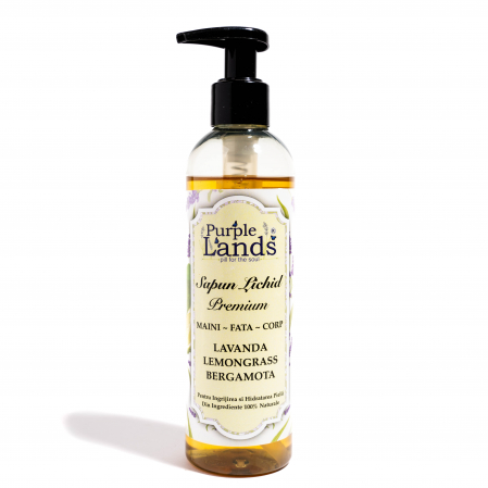 Cosmetice Naturale - Sapun Lichid Lavanda - Lemongrass - Bergamota
