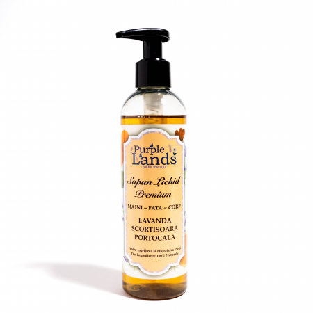 Cosmetice Naturale - Sapun Lichid Lavanda - Scortisoara - Portocala