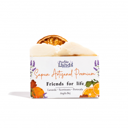 Cosmetice Naturale - Sapun de Lavanda & Scortisoara & Portocala si Argila Bej