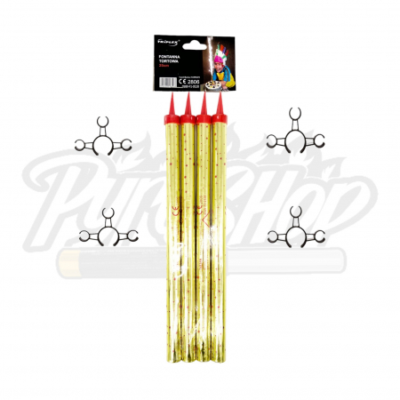 ARTIFICII DE DIVERTISMENT - Artificii pentru sticla aurii 25 cm set 8 buc